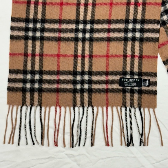 Burberry 100% Cashmere Nova Check Scarf L60” x W12” Made In England - Picture 5 of 6